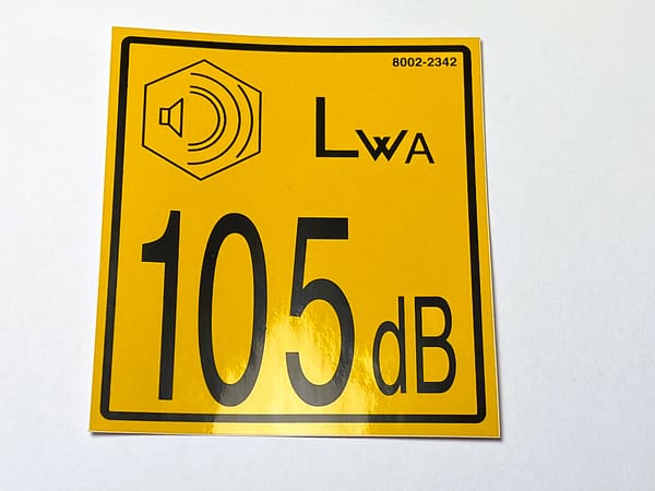 8002-2342 Decal - noise LWA105 - Mecalac