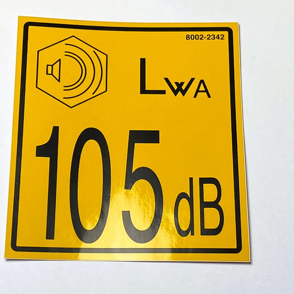 8002-2342 Decal - noise LWA105 - Mecalac